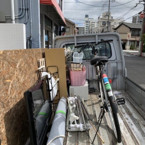 広島県世羅町で壊れたテレビと不要になった自転車回収