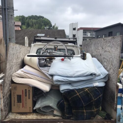 広島県庄原市でマウンテンバイクと布団の回収